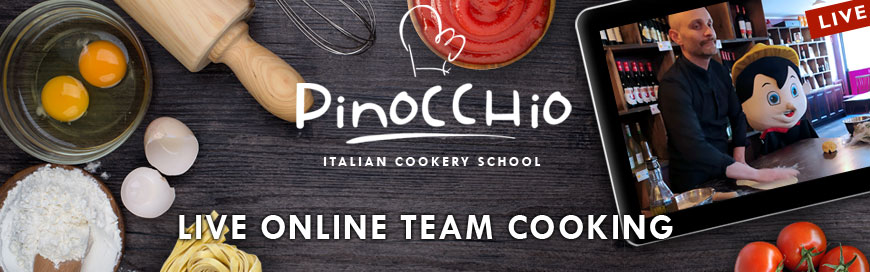 Pinocchio cookery school online team cooking